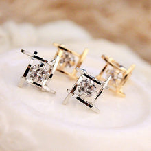 Lovely Elegant Crystal Rhinestone Square Ear Stud Earrings for Women J4U66
