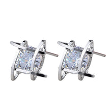 Lovely Elegant Crystal Rhinestone Square Ear Stud Earrings for Women J4U66