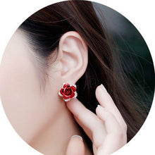 Stud Earring Classic 18K Gold Plated Rose Flower Earring For Women Girls Brincos Jewelry J4U66