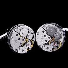 Jewelry Classic Shirt Cufflinks For Men Silver Mechanical Watch Movement Cuff Buttons Business Cufflinks J4U66