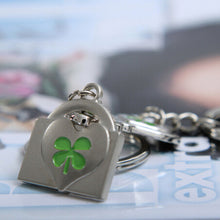 Lover Couples Four-Leaf Clovers Metal Keyring Bag Hanging Keychain Valentine's Day Gifts J4U66