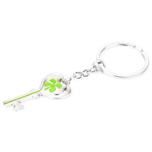 Lover Couples Four-Leaf Clovers Metal Keyring Bag Hanging Keychain Valentine's Day Gifts J4U66