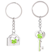 Lover Couples Four-Leaf Clovers Metal Keyring Bag Hanging Keychain Valentine's Day Gifts J4U66