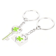Lover Couples Four-Leaf Clovers Metal Keyring Bag Hanging Keychain Valentine's Day Gifts J4U66
