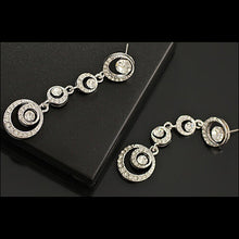 Temperament OL Korean European Multilayer Circles Gem Crystal Bridal Drop Earrings J4U66