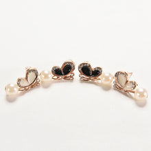 jewelry pearl bow stud earring white black color gift for women girl  J4U66