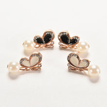 jewelry pearl bow stud earring white black color gift for women girl  J4U66