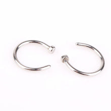 Nose Open Hoop Ring Earring Body Piercing Studs Gift Stainless Steel J4U66