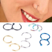 Nose Open Hoop Ring Earring Body Piercing Studs Gift Stainless Steel J4U66