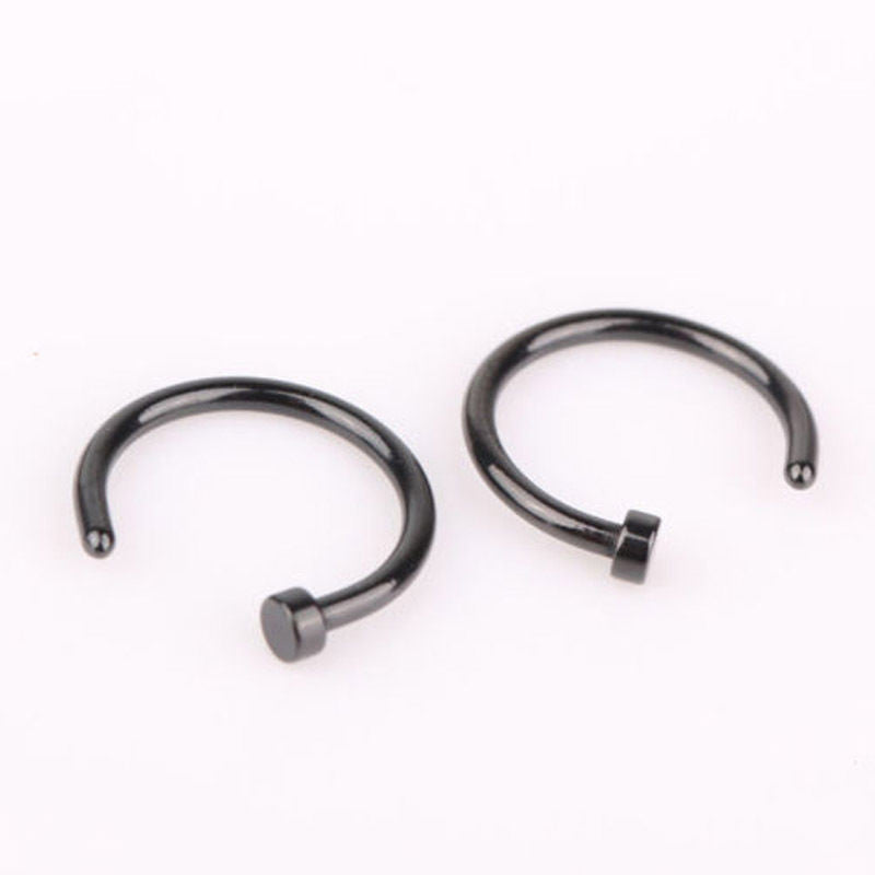 Nose Open Hoop Ring Earring Body Piercing Studs Gift Stainless Steel J4U66