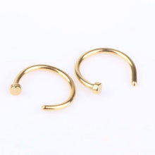 Nose Open Hoop Ring Earring Body Piercing Studs Gift Stainless Steel J4U66