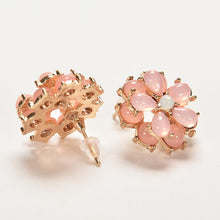Rhinestone flower shaped rose red crystal earrings for women party shamballa boho earrings J4U66
