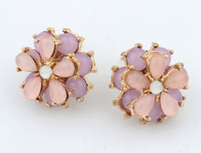 Rhinestone flower shaped rose red crystal earrings for women party shamballa boho earrings J4U66