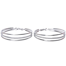 Silver Gold Plated Three Circle Earrings Wedding Jewelry  Hoop Earrings For Women J4U66