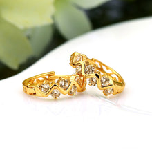 1pair trendy 18k gold plated hoop earrings women gift jewelry crystal rhinestone hollow wave ear stud for girl lady J4U66