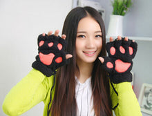 Unique Cute Soft Warm Paw Gloves Fingerless Fluffy Bear Plush Paw WOMEN ACCESSORIES J4U66