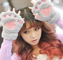 Unique Cute Soft Warm Paw Gloves Fingerless Fluffy Bear Plush Paw WOMEN ACCESSORIES J4U66