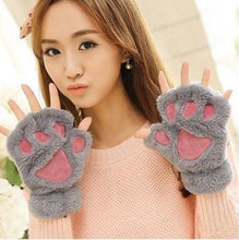 Unique Cute Soft Warm Paw Gloves Fingerless Fluffy Bear Plush Paw WOMEN ACCESSORIES J4U66