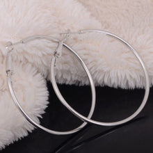 Women Boho Style Vintage Alloy Silver and Gold plated Round Loop Hoop Big Circle Earrings Party Jewelry J4U66