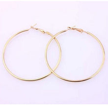 Women Boho Style Vintage Alloy Silver and Gold plated Round Loop Hoop Big Circle Earrings Party Jewelry J4U66