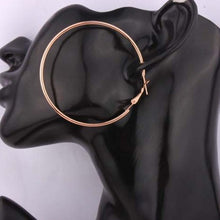 Women Boho Style Vintage Alloy Silver and Gold plated Round Loop Hoop Big Circle Earrings Party Jewelry J4U66