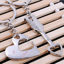 Zinc Alloy Silver Plated Lovers Gift Couple Heart Keychain Keyring Key Fob Creative Key Chain J4U66