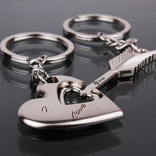 Zinc Alloy Silver Plated Lovers Gift Couple Heart Keychain Keyring Key Fob Creative Key Chain J4U66