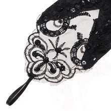 bride gloves beaded lace gloves hook finger gloves short gloves Black J4U66