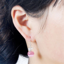 earrings Women Apple shape opal earrings ear buckle models jewelry retro White Pink Colors J4U66