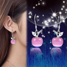 earrings Women Apple shape opal earrings ear buckle models jewelry retro White Pink Colors J4U66