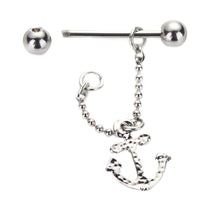 316L Surgical Steel Anchor Dangle Body Piercing Nipple Rings Piercing Shields Bar 14G for Women/Men Best Gift J4U66
