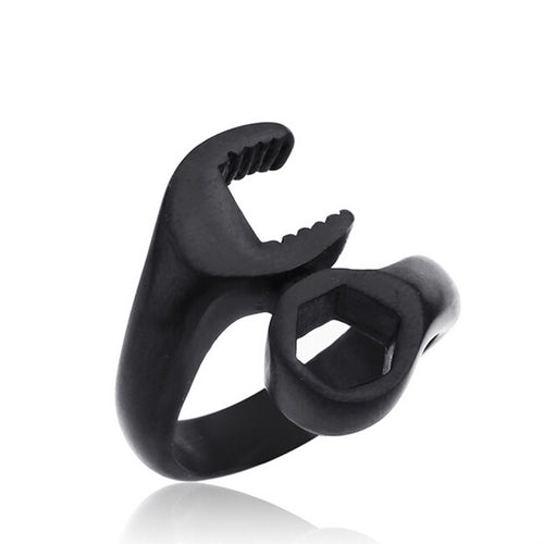 316L Titanium Stainless Steel Punk Biker Wrench Man Rings Jewelry Man Ring J4U66