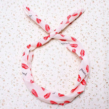6 Colors Women Bunny Rabbit Ear Ribbon Headwear Korean Lips Hairband Metal Wire Scarf Headband Hair Band Accessories J4U66