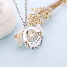 Alloy Moon and Star Pendant Necklace Mother's Day Gifts "I love you to the Moon and back" Letters Chain Necklaces J4U66
