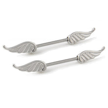 Angel Wings Feather Alloy Nipple Shields Ring Bar Barbell Body Piercing Jewelry  J4U66