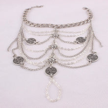 Antique Silver Anklet Coin Tassel Leg Bracelet For Women To Beach Ankle Chaine Women Foot Chain Anklets J4U66