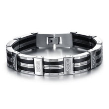 Black Best Friends Bangles Made Of Silicone & Stainless Steel Bracelet Men Classic Luxury Man Bracelets Male Jewelry J4U66
