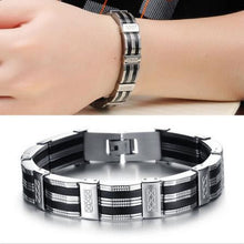 Black Best Friends Bangles Made Of Silicone & Stainless Steel Bracelet Men Classic Luxury Man Bracelets Male Jewelry J4U66