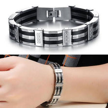 Black Best Friends Bangles Made Of Silicone & Stainless Steel Bracelet Men Classic Luxury Man Bracelets Male Jewelry J4U66