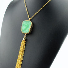 Bohemia Stone Necklace Colorful Tassel Pendant Tibetan Natural Stone Necklace Opal Turquoise Necklace J4U66