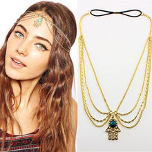 Boho Women Metal Rhinestone Head Chain Jewelry Headband Head Piece Hair band J4U66