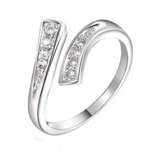 Charm Chic Rhinestone Open Ring for Women Luxury Cubic Zircon Trendy Ring J4U66