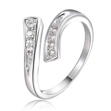 Charm Chic Rhinestone Open Ring for Women Luxury Cubic Zircon Trendy Ring J4U66