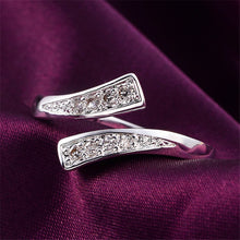 Charm Chic Rhinestone Open Ring for Women Luxury Cubic Zircon Trendy Ring J4U66