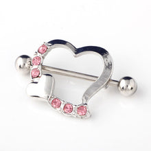 Crystal Rhinestone Heart Body Nipple Bar Barbell Pierce Ring Jewelr J4U66