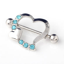 Crystal Rhinestone Heart Body Nipple Bar Barbell Pierce Ring Jewelr J4U66