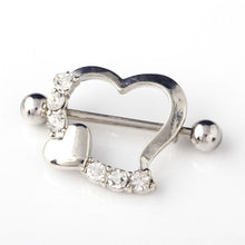 Crystal Rhinestone Heart Body Nipple Bar Barbell Pierce Ring Jewelr J4U66