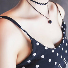 Double Layer Black Bead Pendant Short Wave Rope Necklaces for Women Elegant Gothic Statement Necklace Jewelry Gift J4U66