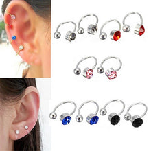 Ear Clip Cuff Wrap Earrings Crystal Rhinestone Nose No piercing Clip on Women Men Party Jewelry J4U66
