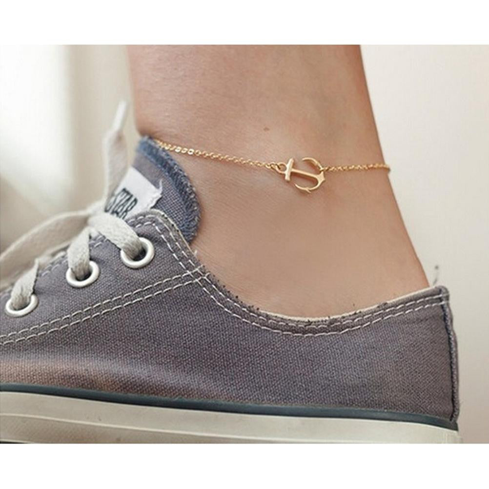 Women Anchor Anklet Foot Bracelets Barefoot Sandals Anklets Sexy Tin Chain Beach Anklets Jewelry  J4U66